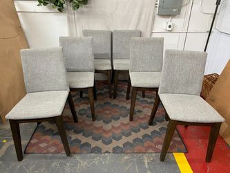CRESENT Modern Grey Dining Chairs (Set of 6)