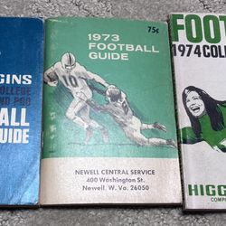 Lot Of 3 Vintage Football Guides