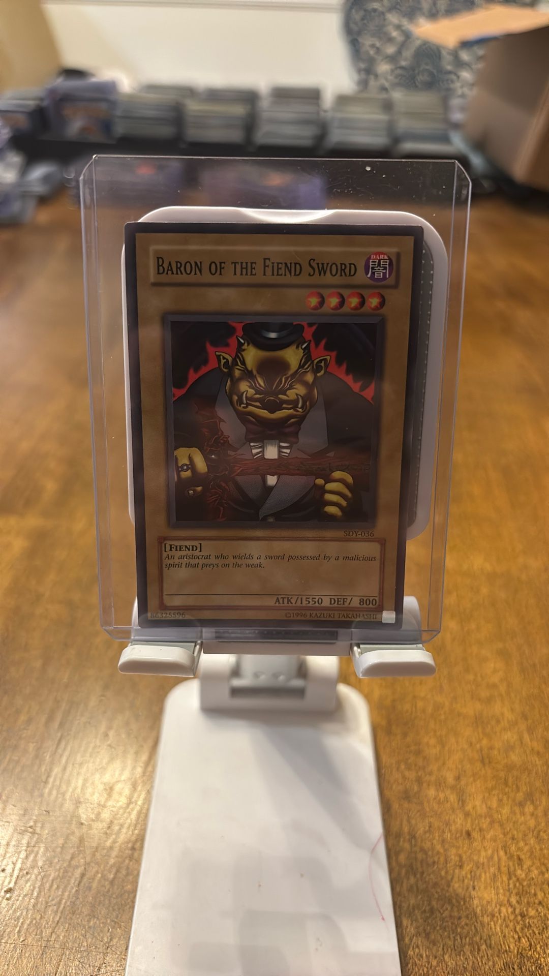 1996 Yugioh Baron Of The Fiend Sword SDY-036