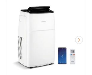 13000 BTU (ASHRAE) 9100 (DOE) Portable Air Conditioner Cools 600 sq. ft. with Heater Dehumidifier with Remote in White