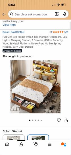 Full size bed frame led lights usb new in box!