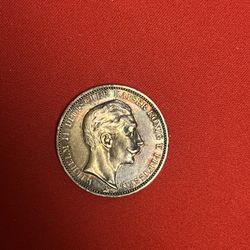 1901 A 3 Mark German States Prussia Silver Coin 