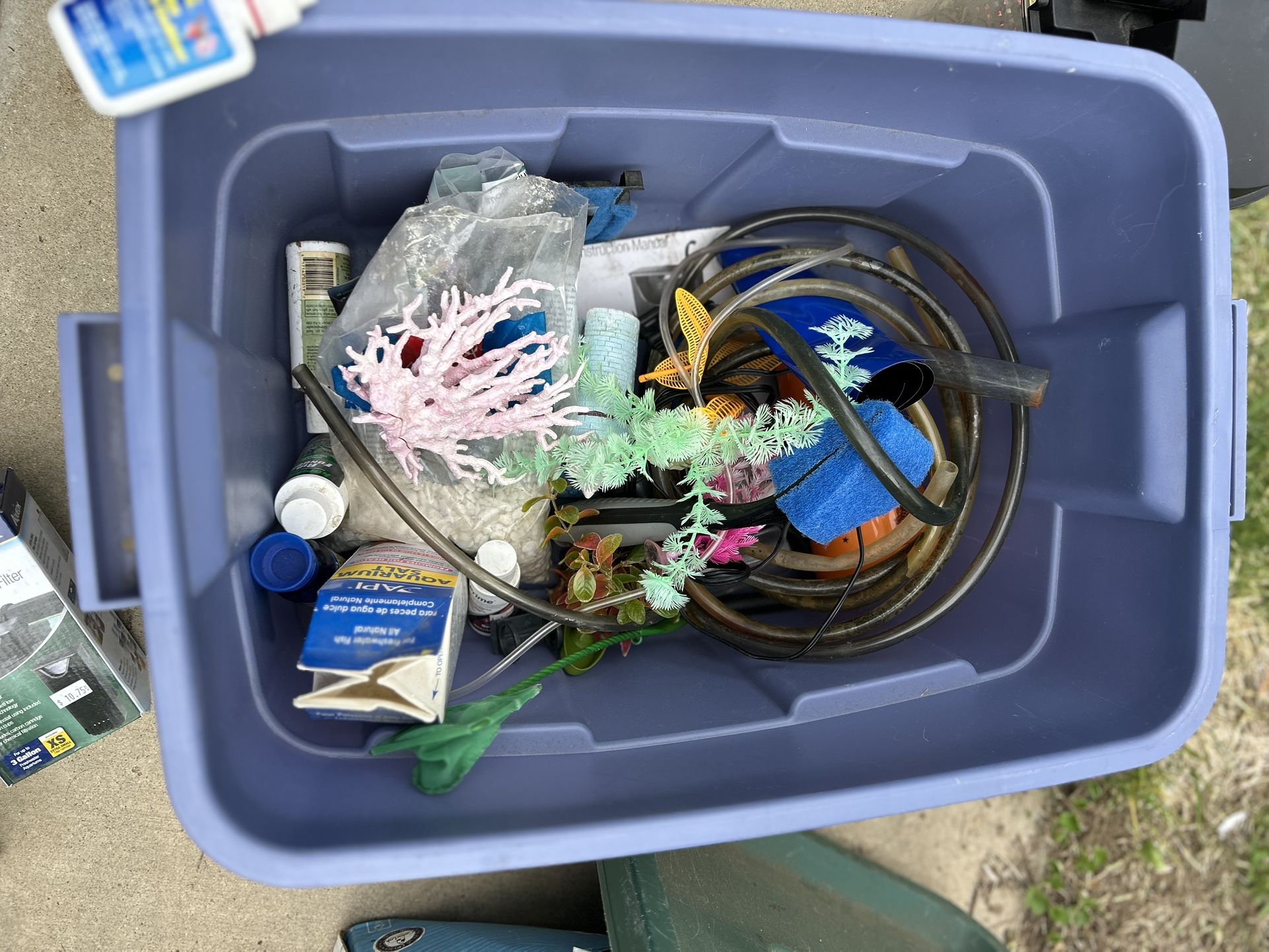 Small fish tank and supplies
