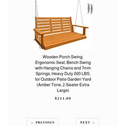 2 Seat Porch Swing 