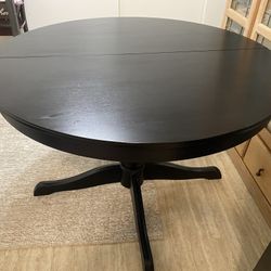 Solid Wood Table W/glass Tip