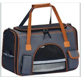 Gray Pet Carrier Bag for Cats and Small Dog