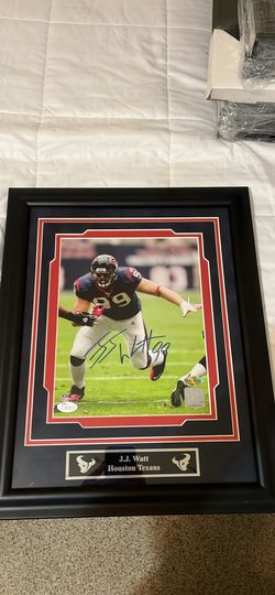 JJ Watt Signed Framed 8x10 Photo JSA Cert