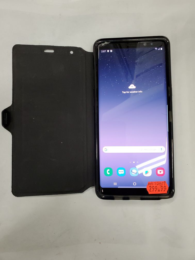 MINT Samsung Galaxy Note 8 64GB Black (T-mobile) w/ Case