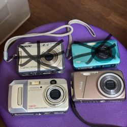 Bunch of digital cameras, Sony Olympus Kodak Casio