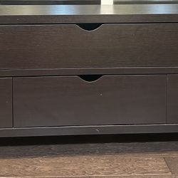 Dark brown Wood Media Console With Drawers