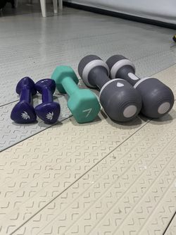 set of dumbbells
