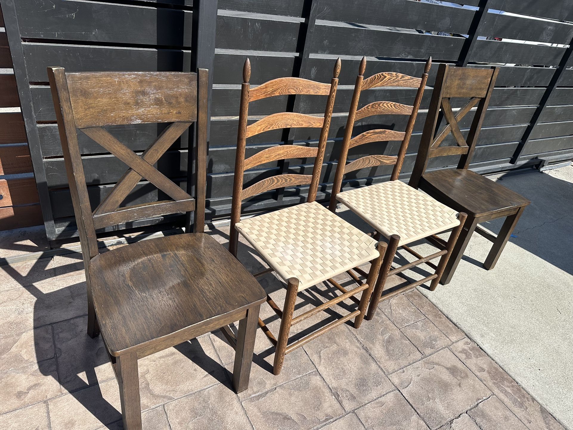 4 wooden chairs