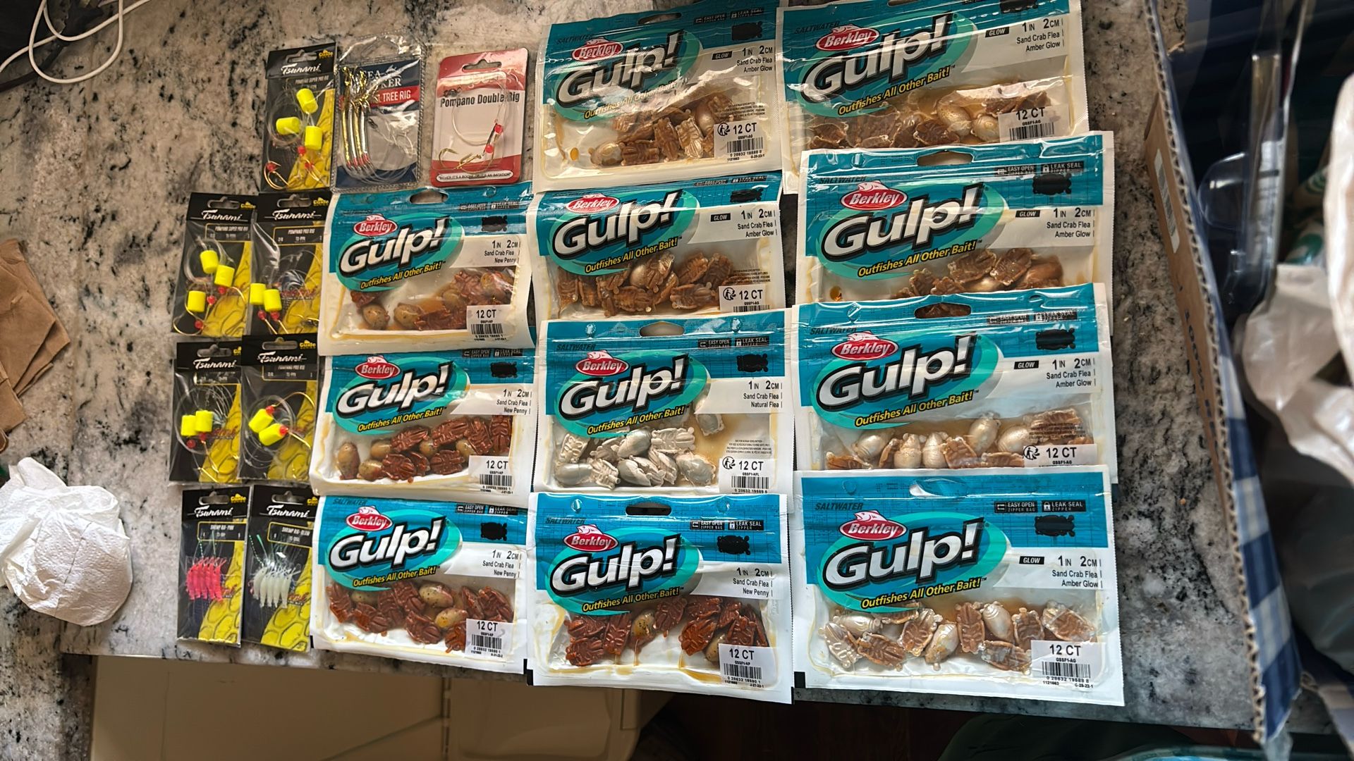 Gulp Sand Fleas and Pompano Rigs Surf/pier Fishing Lot 