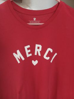 Relaxed Tee "MERCI" Red SZ LG