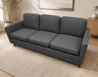76” W Fabric 3 Seater Sofa Couch With 2 USB
