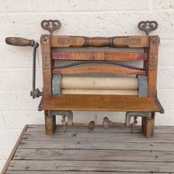 Antique Wood Handle Crank Anchor Brand Clothes Wringer - $85