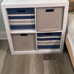 Two White High stand Storage Cubes 