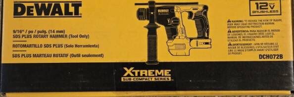 DEWALT XTREME 12V MAX Brushless 9/16in SDS Plus Rotary Hammer Drill