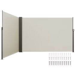 VEVOR Retractable Side Awning, 79''x 236'' Outdoor Privacy Screen, 180g Polyester Water-proof Retractable Patio Screen, UV 30+ Room Divider Wind Scree