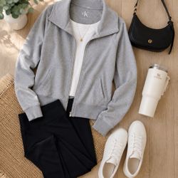 Calvin Klein Gray Zip Hoodie Women’s Large