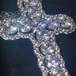 VVS1 Moissanite Necklace With Cross Pendant GRA