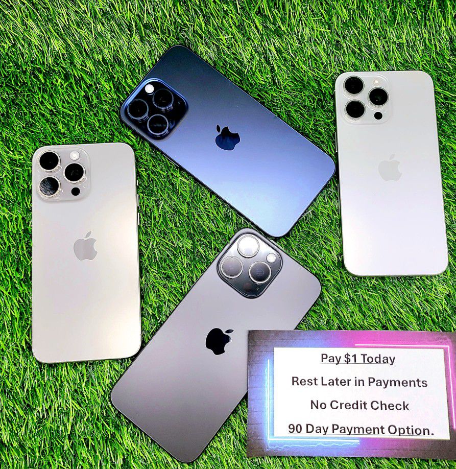 Apple Iphone 15 Pro Max 5g 256gb Unlocked. 6 Months Warranty. $1 DOWN TODAY NO CREDIT CHECK 