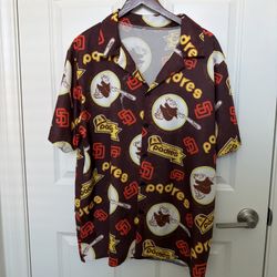 San Diego Padres Men’s XL Shirt Brown Button Up Swinging Friars Soft Material