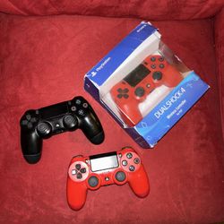 Red & Black PlayStation 4 Controllers 