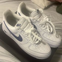 Nike White And Blue Airforces Size 12