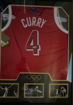 STEPHEN CURRY Signed 2024 Team USA Olympic Nike Limited Edition Jersey – Beckett COA (Custom Framed