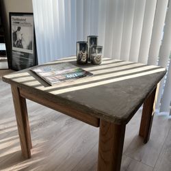 Modern Coffee Table Indoor/Outdoor - Distressed Concrete & Wood