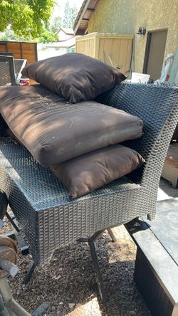 patio furniture brown cushions and rattan