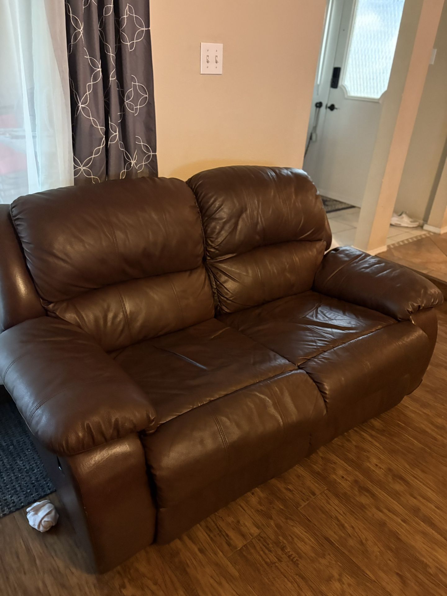 Brown Leather Sofa And Loveseat Recliners - Manual