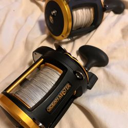 2- Heavy Duty 4/0 Lever Drag Saltwater Fishing Reels