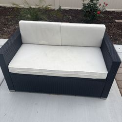 Outdoor Wicker Patio Furniture Set – Sofa And Two Chairs