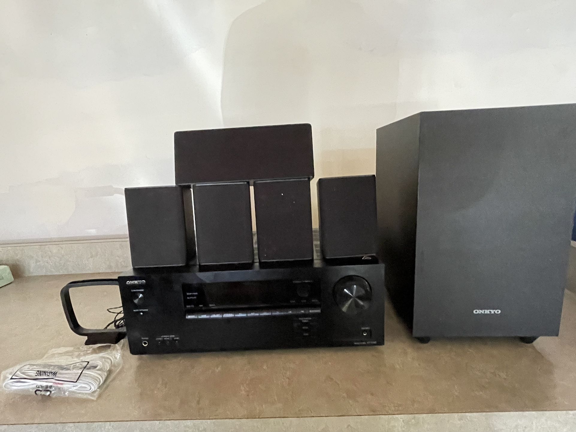 Onkyo Home Audio Theater Receiver & 4 Surround Speakers, & Subwoofer 4K  (2019)