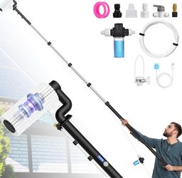 LyriFine Electric Solar Panel Cleaning Brush and Pole Kit,