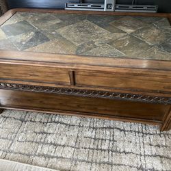 Coffee Table Convertible Top With Stone