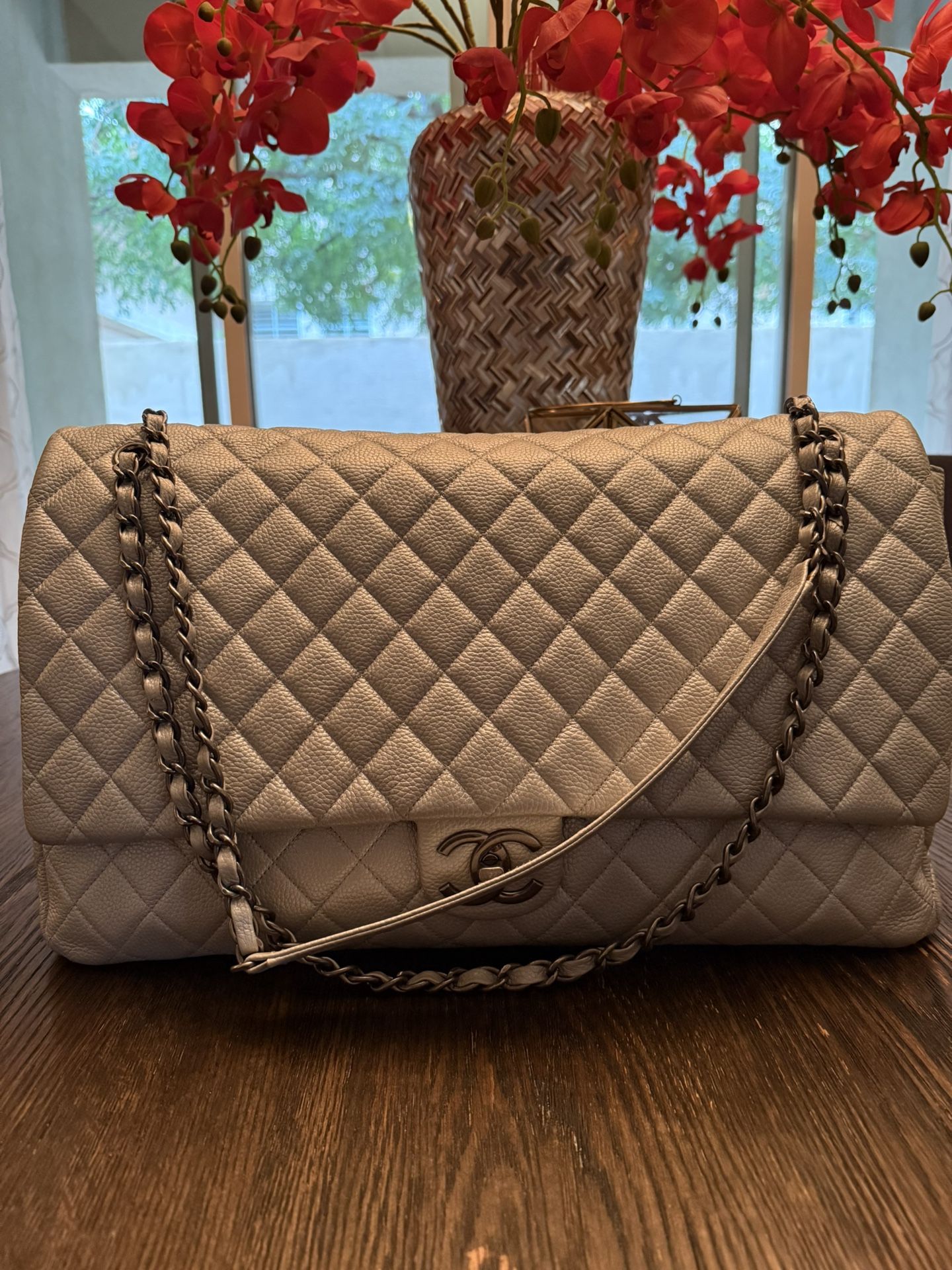 Chanel XXL Flap Bag Silver