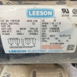 Leeson Electric Motor 115/208-230v 