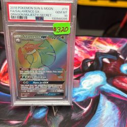 PSA 10 2018 SUN & MOON FA/SALAMANCE GX DRAGON MAJESTY -SECRET