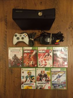 Xbox 360 with games