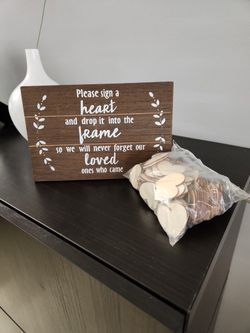 Wedding Wood Sign & Hearts