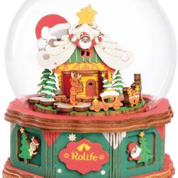 3D Wooden Puzzle DIY Music Box Crafts for Adults And kids (Christmas Town)