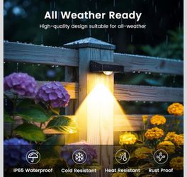 AUDERWIN Solar Fence Lights Outdoor Waterproof 16 Packs, Fence Lights Solar Powered, 3 Lighting Modes LED Lens Light for Wall, Backyard, Deck, Patio, 