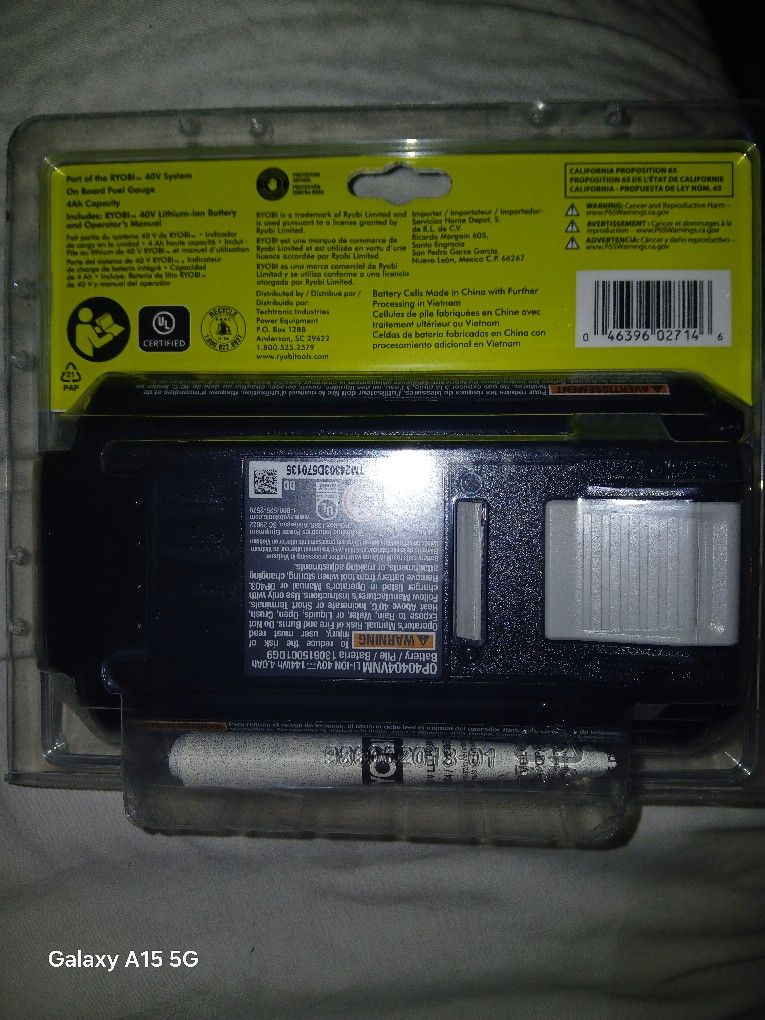 RYOBI 40V LITHIUM 4AH BATTERY 