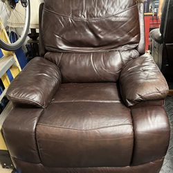 Brown Genuine Leather Recliner 