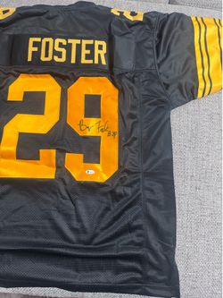 Barry Foster Signed Autograph Custom Jersey - Beckett Coa Sticker Only- Steelers
