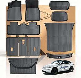 Tesla Model Y Juniper 2025–2026 Floor Mats – 11PCS Full Set, All-Weather TPE