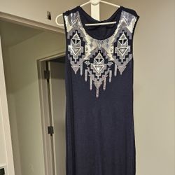Express Navy Blue Maxi Dress with Sequins